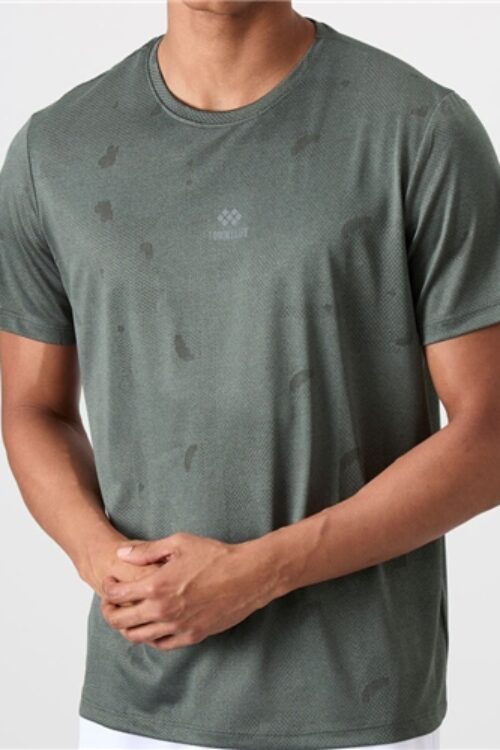 88397-01 Polyester Breathable Jacquard Thin Flexible Standard Fit Men’s Performance T-Shirt