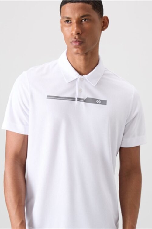 88393 Polyester Breathable Textured Thin Flexible Standard Fit Polo Collar Men’s Performance T-Shirt