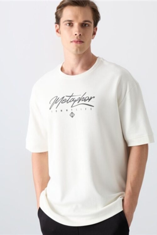 88320 Cotton Thick Soft Texture Oversize Fit Printed Men’s T-Shirt