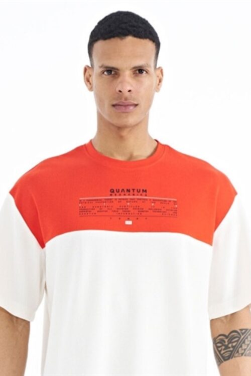 88225 Transitional Print Detailed O Neck Oversize Men’s T-shirt