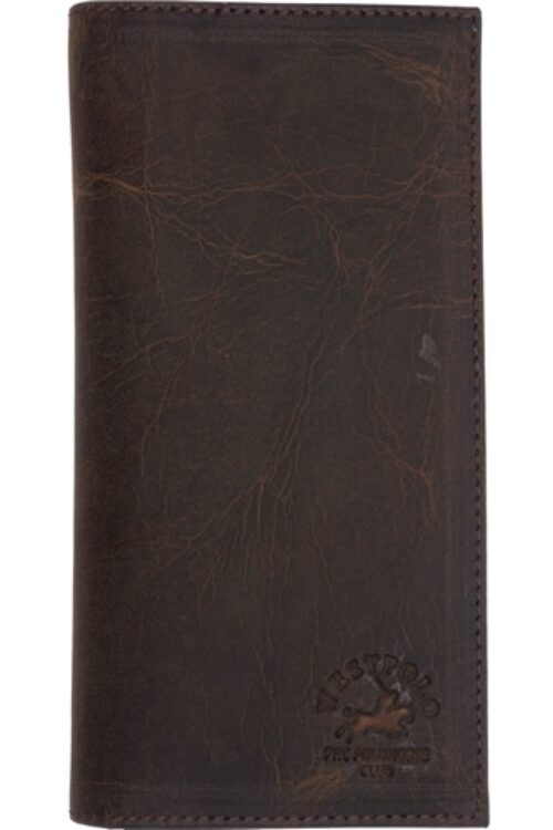 977C Westpolo Unisex Genuine Antique Leather Phone Compartment Magnetic Flap Long Wallet